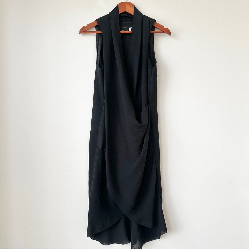 H&M | LIGHTWEIGHT AIRY DRAPEY WRAP SLEEVELESS GRECIAN GODDESS HI-LOW MIDI DRESS